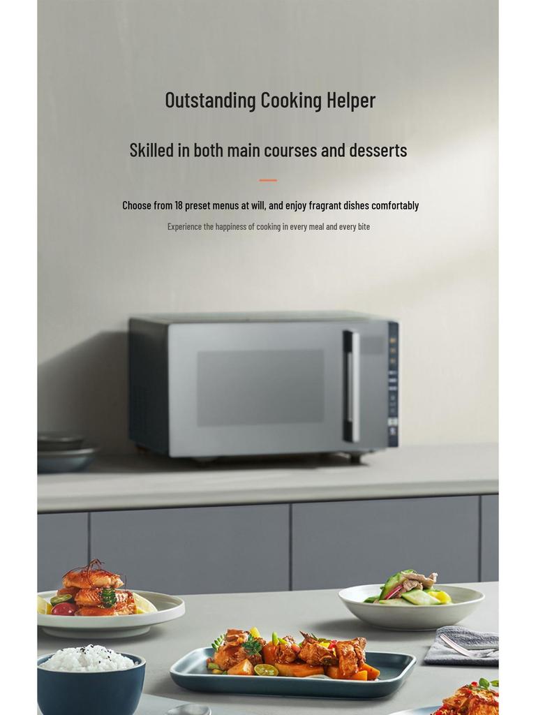 Midea PC23M8 Black Inverter Microwave & Oven Combo - Compact Flat Panel Design