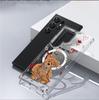 Floral Bear Magnetic Full Coverage Transparent Case for Apple iPhone 14-17 Pro Max