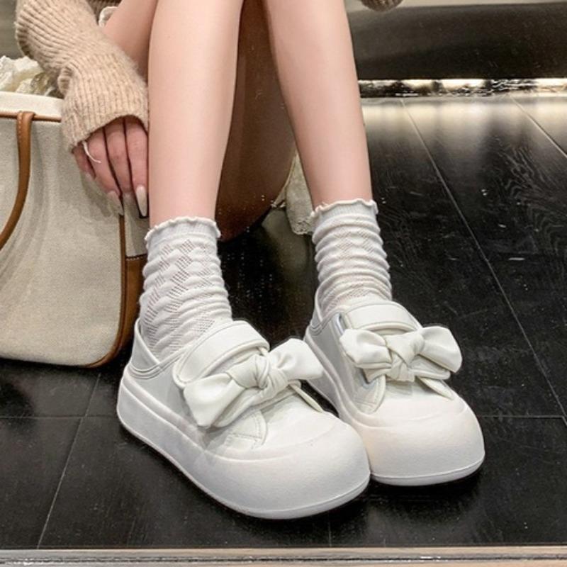 Fashion Women Flats Bow Shoes Fashion Casual New Trends Sneaker 2025 Autumn Designer Classical Sport Shoes Comfortable Zapatillas Mujer