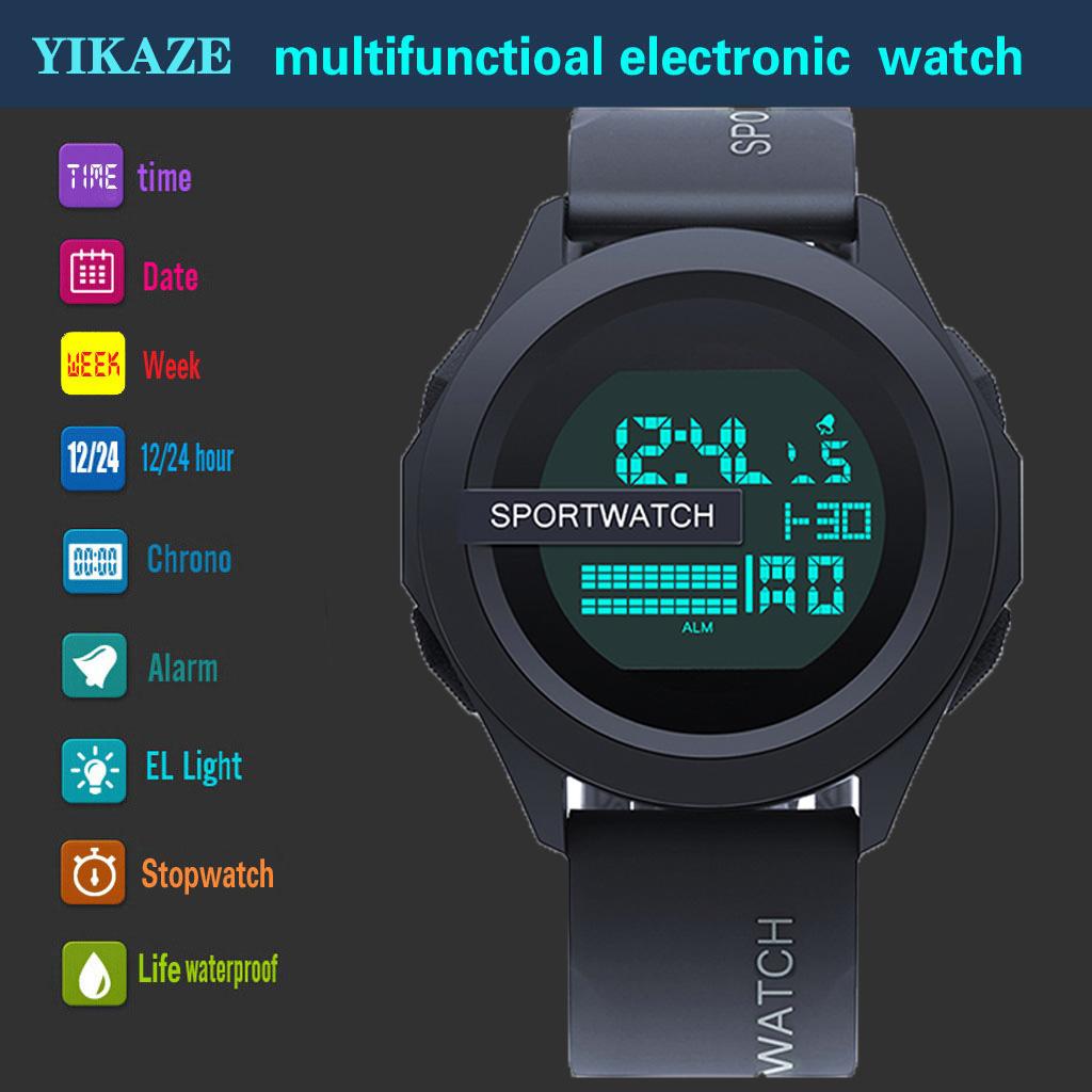 Men's Sports Watch Military Digital Men Watches Multifunction Clock Waterproof Luminous LED Electronic Wristwatch for Kids Boys