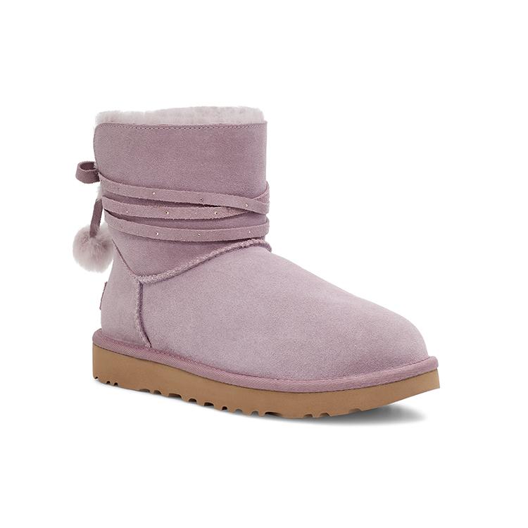 UGG Mini Bailey Bow Pom 'Taupe Purple' Women's 1125382-SHAD