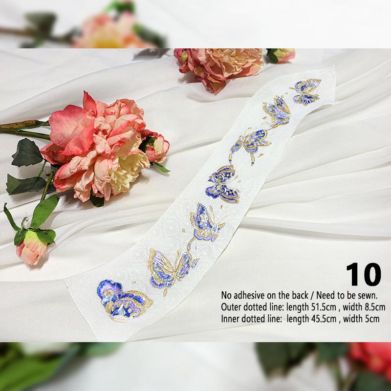 1 Stück Stickerei-Aufnäher im chinesischen Stil Qipao Hanfu Kantenrock Kopfaufnäher DIY Robe Kleid Applikation Dekor Nähzubehör