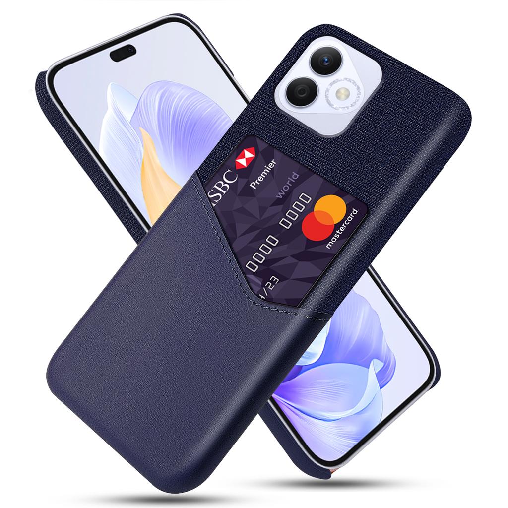 For Honor X60i 5G Case Cloth Texture PU Leather Hard PC Card Slot Phone Cover