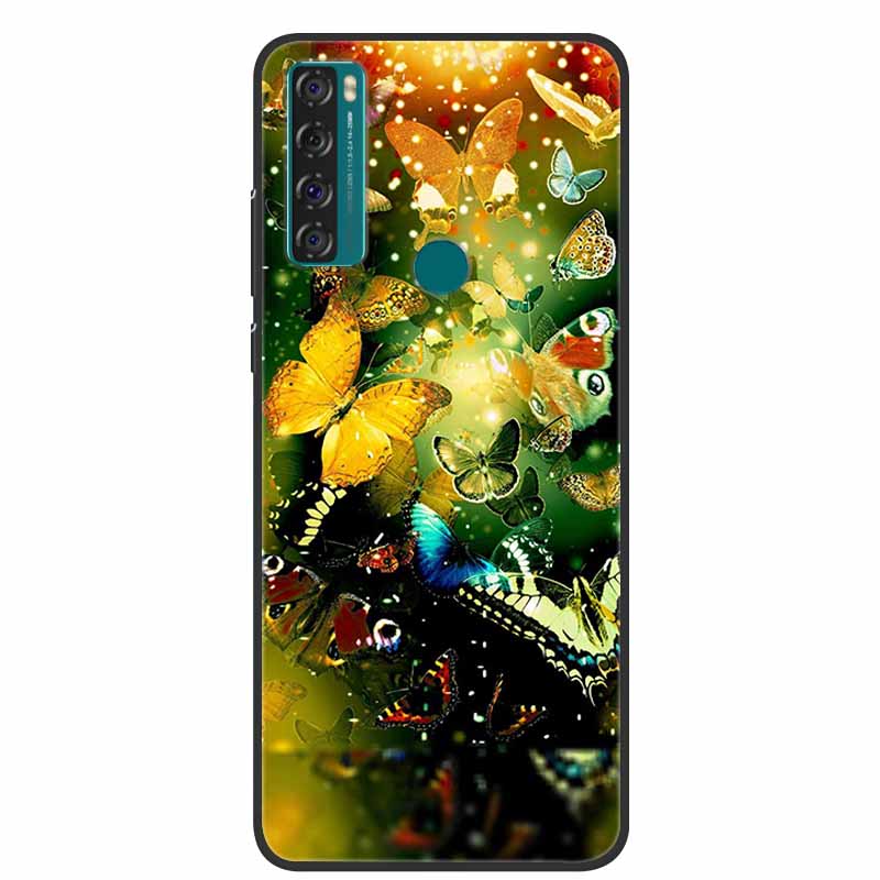 For TCL 20 SE Case Luxury Silicone TPU Soft Cover Phone Case For TCL 20 SE T671H Cartoon Funda Colourful Capa Shockproof Coque