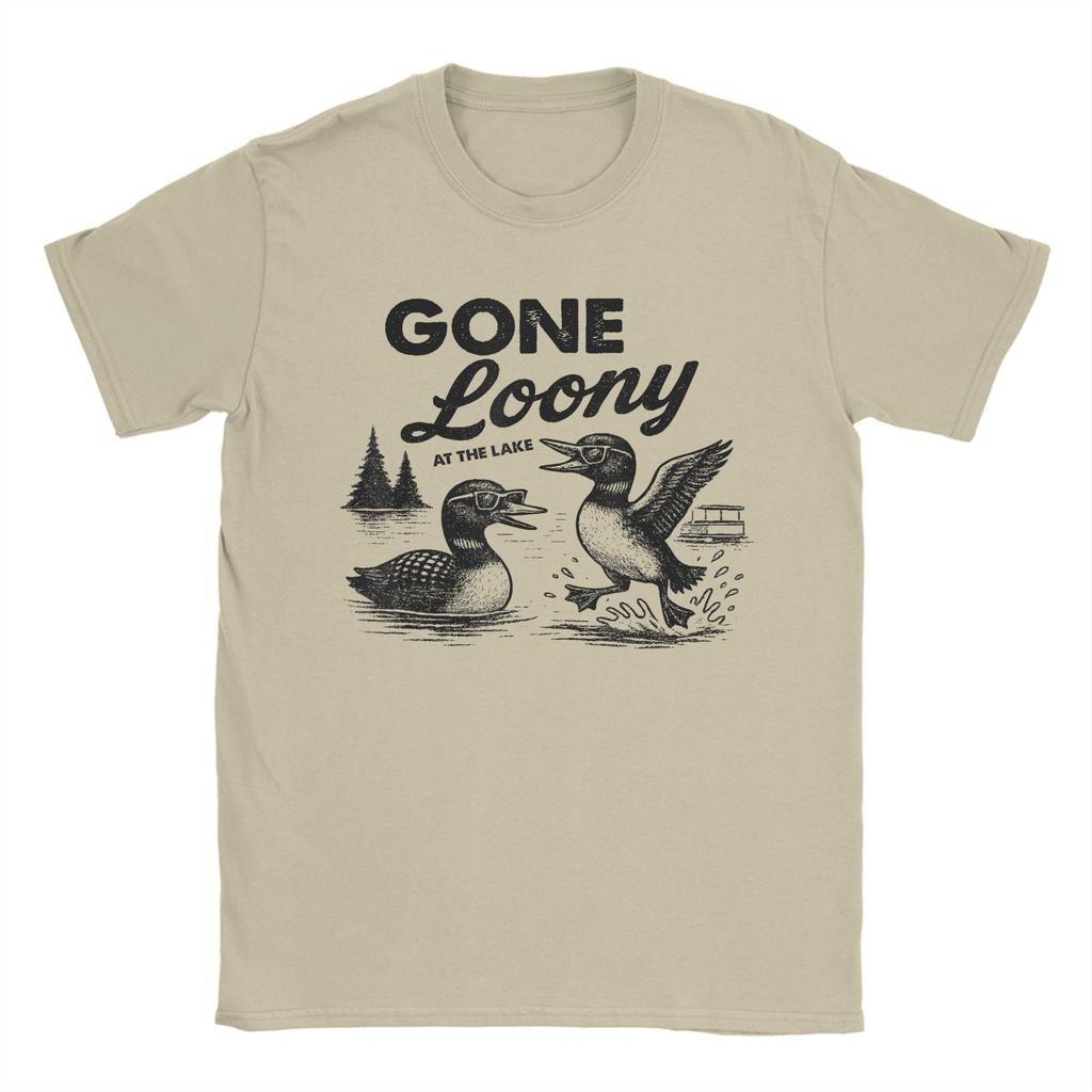 Mens TShirts Minnesota Loon and Trees in Moonlight Awesome Pure Cotton Tees Short Sleeve  T Shirt Round Neck Clothing 4XL 5XL