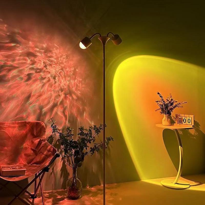 Ripple Dual Sunset Light - Double Head Ambient Floor Lamp for Photography and Live Streaming