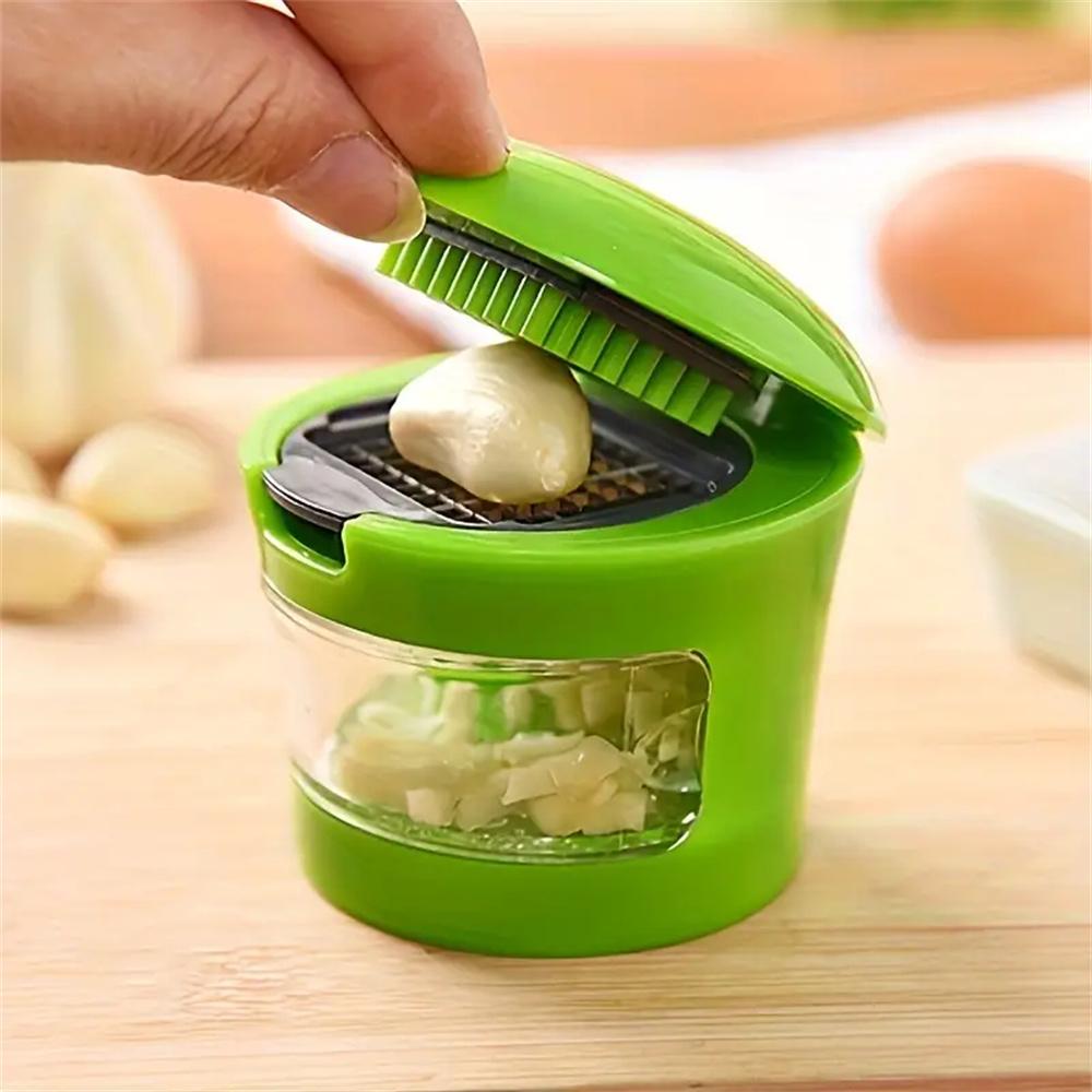 Multi-functional Stainless Steel Garlic Press Easy Manual Portable Vegetable Cutter Kitchen Gadget Tool For Home Cooking BBQ