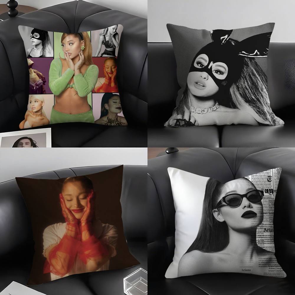 Jessica Chen Unisex Singer A-Ariana G-Grandes Pillow Case Home Dorm Chair Back Short Plush Double-Sided Printing Office Nap Time Cushion Cover