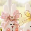 Easter Bunny Tabletop Ornament Cute Plush Rabbit Decorations with Bow Soft Fabric Table Accent for Living Room Bedroom Office