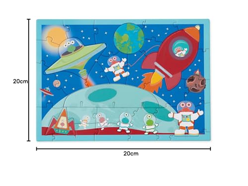 Scratch 2D & 3D Puzzle, Space, 32 Pieces, 33cm x 23cm, Jigsaw Puzzle, 3D Puzzle, 6181203, Authentic