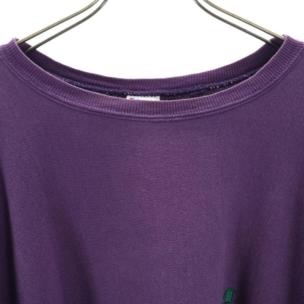 Champion 90s Reverse Weave USA Made Old Embroidered Tag Crazy pattern Long sleeve sweat trainer Men's Used