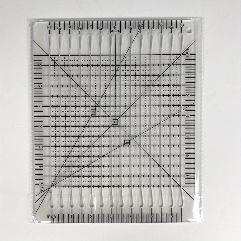 1pc 6 Inch Patchwork Ruler, Sewing Template, Grid Markings & Diagonal Cutting Guides for Quilting, DIY Crafts, Garment Alterations, Quilting Accessory