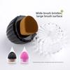 Einzelne runde kleine Schalen-Foundation-Bürste, rosa und schwarzer PVC-Deckel, staubdichte Make-up-Bürste, Staubbürste, Reinigungsbürste