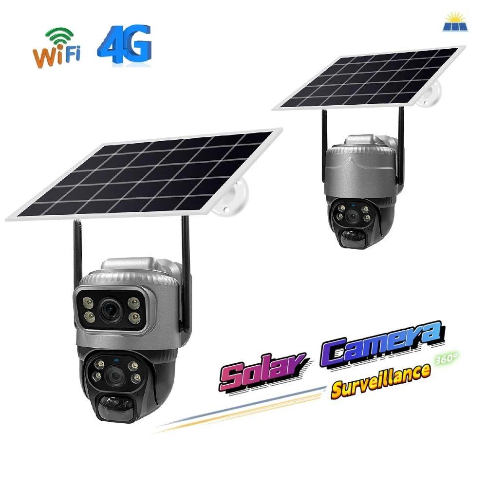 Single/dual-lens Solar-powered Security Cameras, WiFi/4G Wireless CCTV Recorders, Waterproof, Night Vision, HD Security Surveillance.
