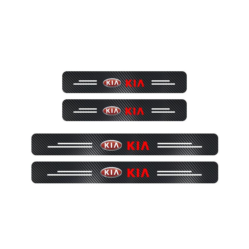 AADW1 Autotürschwellenleisten Kofferraum Heckstoßstange Schutz Carbonfaser Leder Aufkleber Für Kia Sportage Ceed Picanto Niro K5