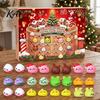Christmas Party Supplies for Students 2026 Dumplings Advent Calendar with 24 Mini Bun Squeeze Collectible Toys Boys Girls Toys, Festive Countdown Box,