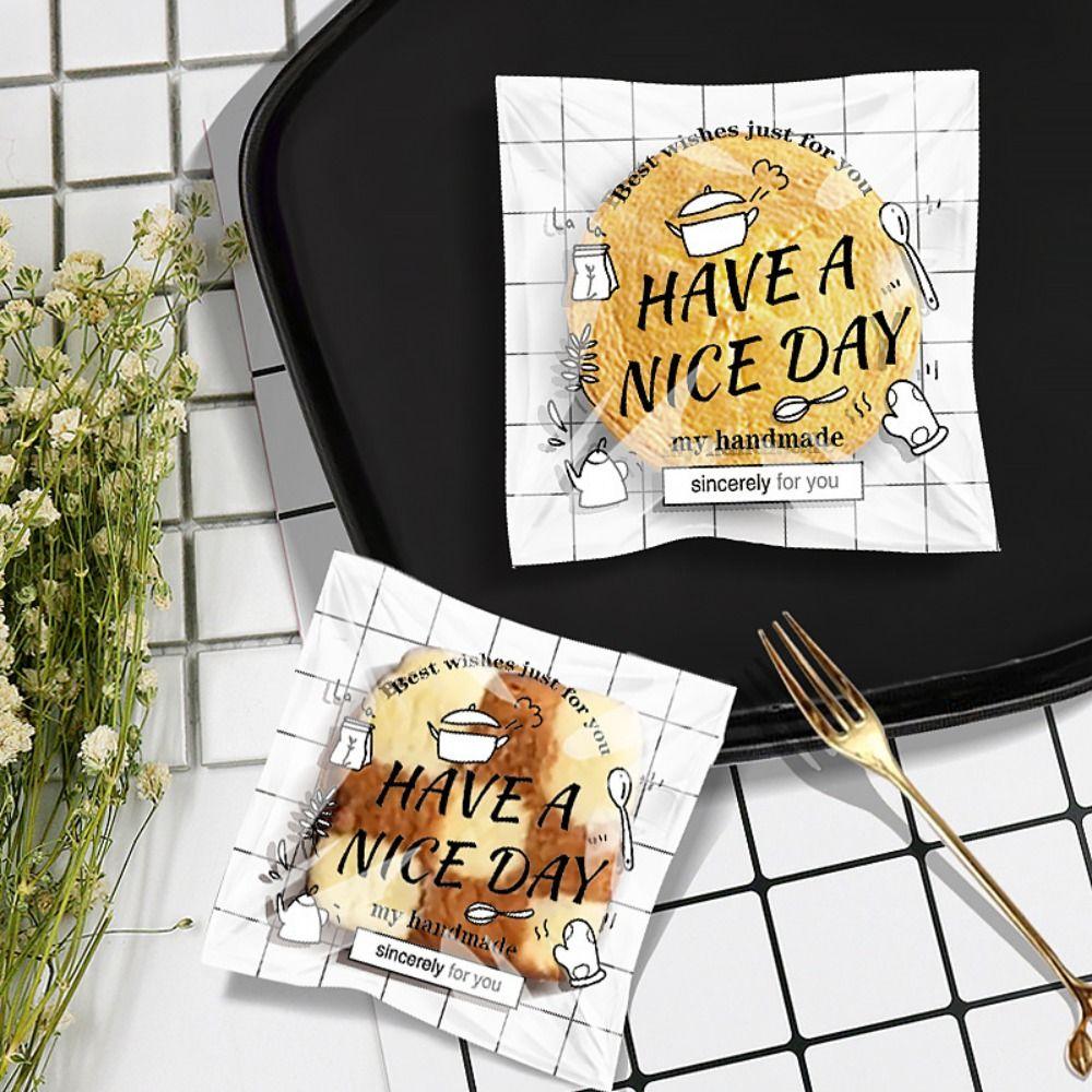100Pcs Have A Nice Day Candy Gift Bags Cookies Baking Packaging Bag Xmas Gift Packaging Bags