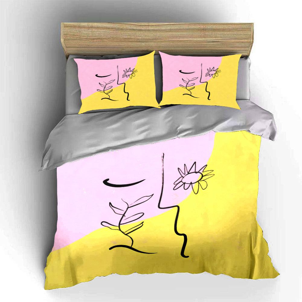 Abstract Minimalist Art Prints Set Soft Comfortable Duvet Cover Bedding Set Included 1*Duvet Cover & 2*Pillowcases, Gift