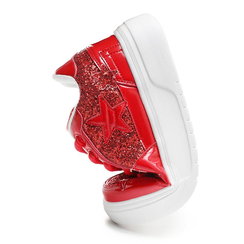 Men Sparkling Shoes Couple Lightweight Sneakers Red Gold Women’s Low Sneakers Casual School Student Plus Size