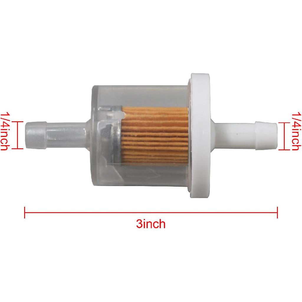 3 x Universal Inline Fuel Filter 1/4" Replaces 49019-0027 49019-0014 691035 493629 2505007S 2505021S Widely Used for Lawn Mower, Motorcycle, Garden