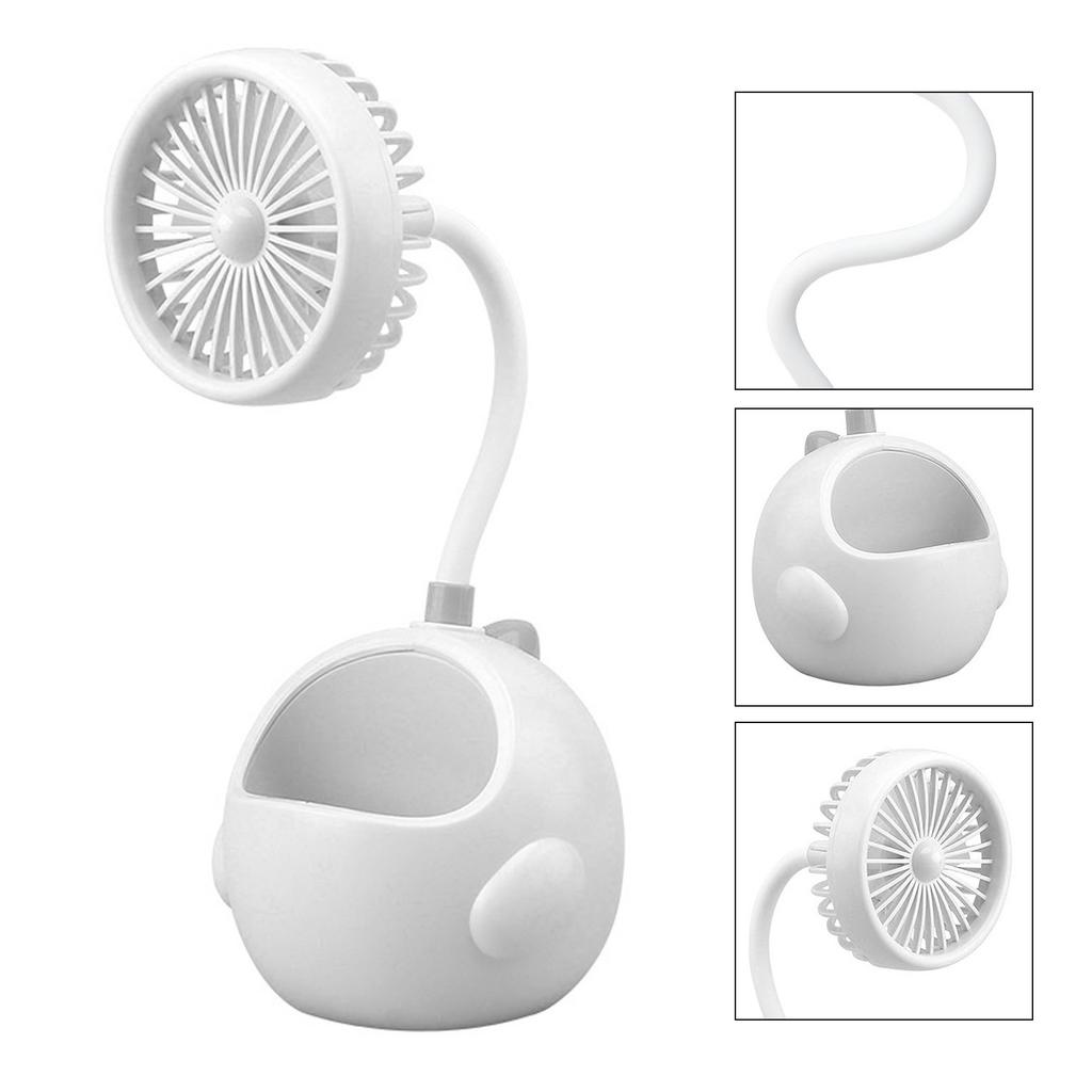 Schreibtischventilator Cartoon Dinosaurier Leise USB Wiederaufladbar Multifunktional Tragbar Stifthalter Schreibtischventilator