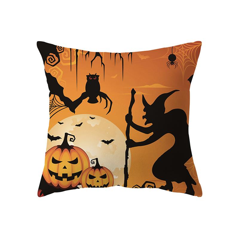 Devil Pumpkin Throw Pillow Cover Halloween Theme Throw Pillow Cover Sofa Chair Bed Cushion Cover Home Decor