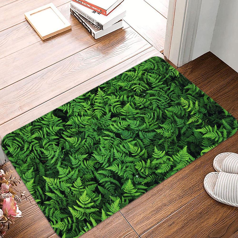 Non-slip Bedroom Corridor Living Room Entrance Door Mat Room Rug Washable Tropical Plant Pattern Welcome Mat Rug