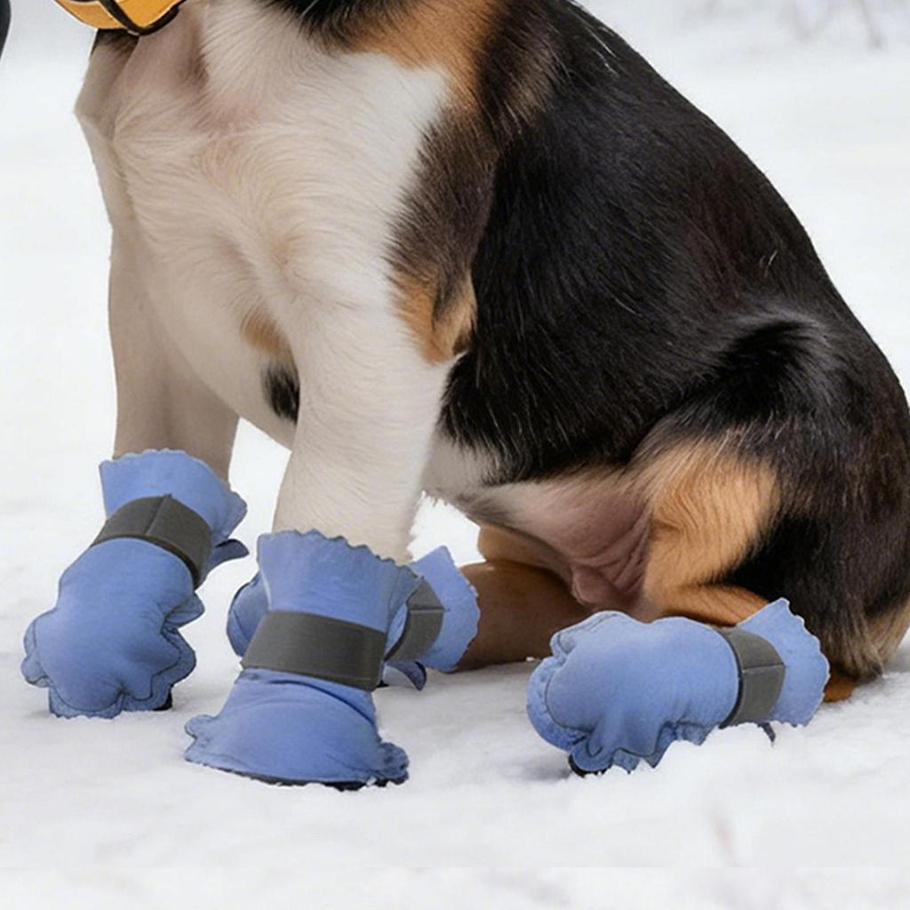 Dog Boots For Snow Thermal Paw Shoes For Pet Pet Non-Slip Boots For Small Medium And Large Dogs Winter Hiking Outdoor Walking