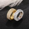 Cao Shi Men's Lux Zircon Punk Hip Hop Ring - European/American Fashion, Street Style, Couple's Band