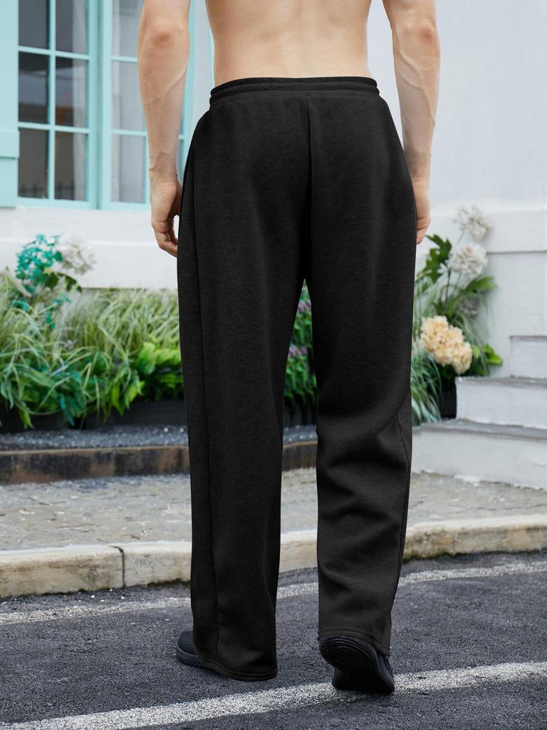 Men's 2025 European & American Style Wide-Leg Drawstring Sweatpants with Pockets
