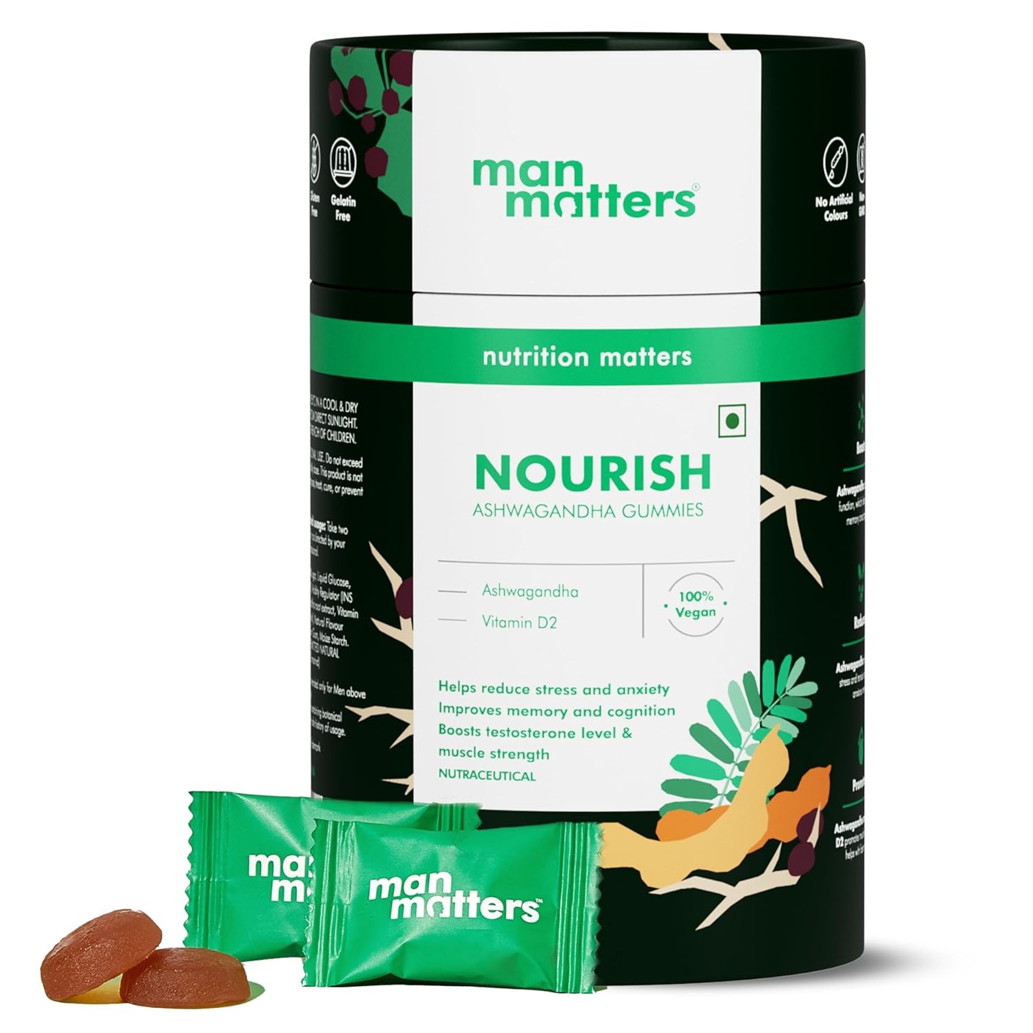 

Man Matters Ashwagandha Gummies 60 Count Vegan Wellness Supplement For Energy Balance Stress Support And Better Sleep