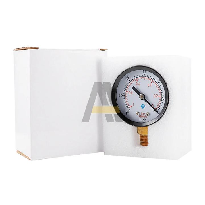 Vacuum Manometer Mini Dial NPT 30HG/0PS Portable Dual Scale Dial Gauge 1/4"  Vacuum Pressure Meter 2" Dial Digital Display Gauge