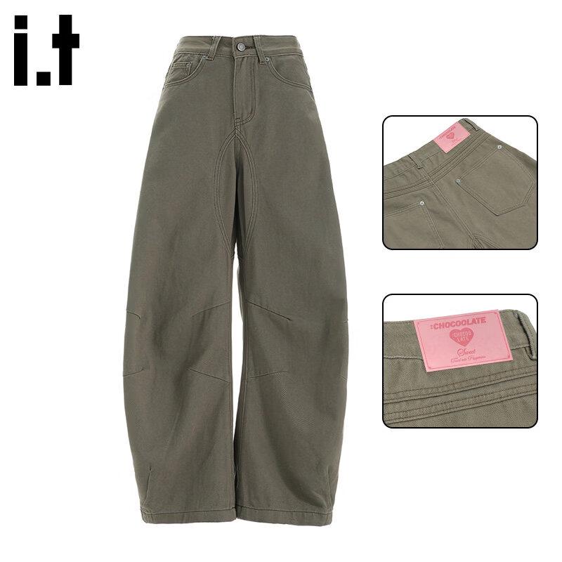 CHOCOOLATE Washed Curved Blade Loose Fit Jeans L