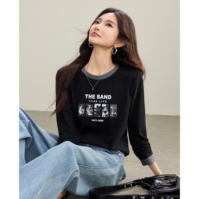 

TERRE BLEUE Women s Round Neck Long Sleeve Versatile Top M