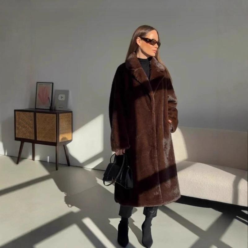 Autumn and Winter Thickened Mink Fur Coat Extended Suit Collar Versatile New Imitation Fur Jacket High-quality Plush Coat Women