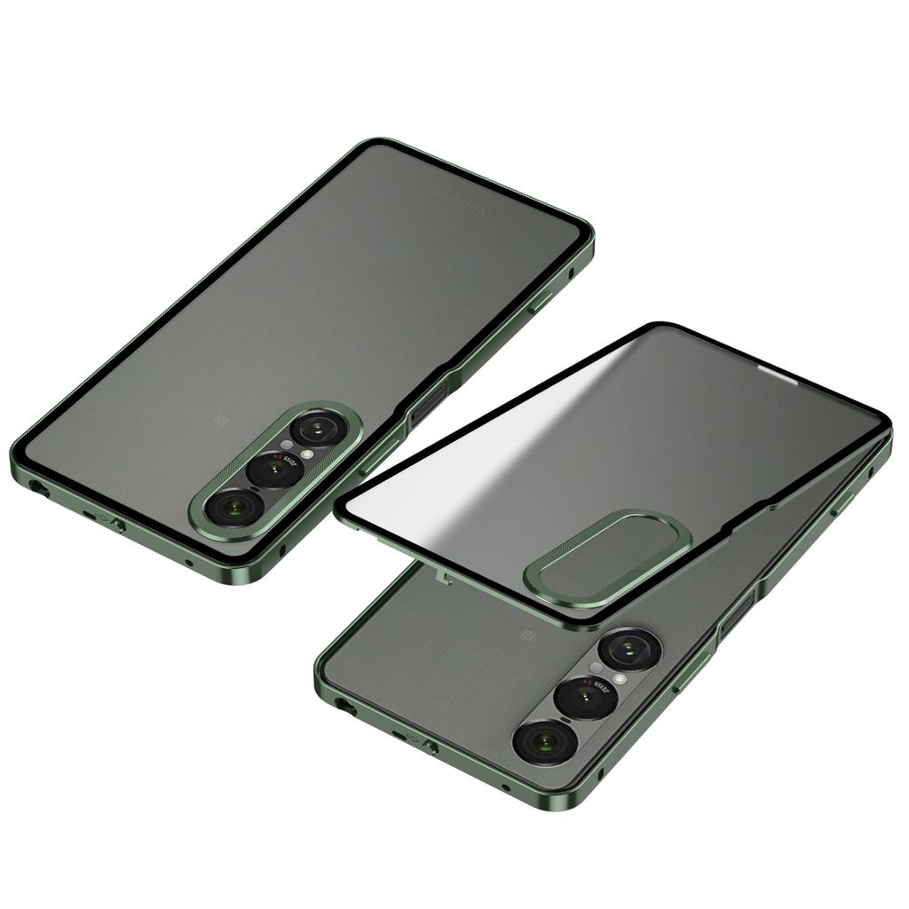 Pentru Sony Xperia 1 VII Husă Mată Aliaj de Aluminiu+PC Husă Telefon Închidere Snap Pop-Up