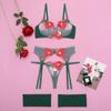 Stylish Steel Ring Embroidery Mesh Garter Belt Set - Multi-Color Body Shaping with Split Design