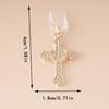 1pc Elegant Cross Charm Phone Dust Plug - Stylish Alloy Pendant with Sparkling Crystal Accents