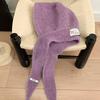 Women's Winter Warm Ear Protection Woolen Hat Scarf Knitted Pullover Hat