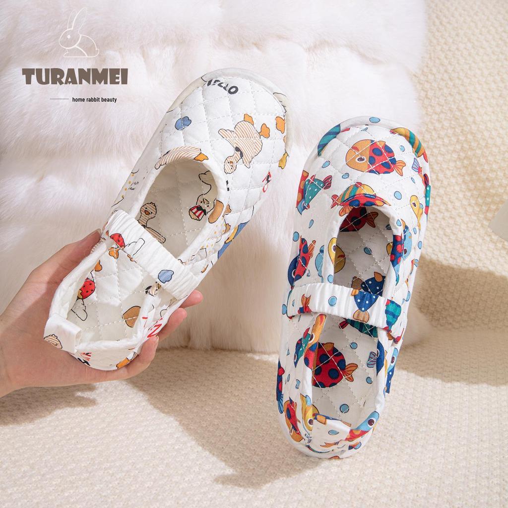 Maternity Non-Slip Breathable Cotton Slippers: Soft, Closed Heel, Thin Style for Home and Wood Floors.