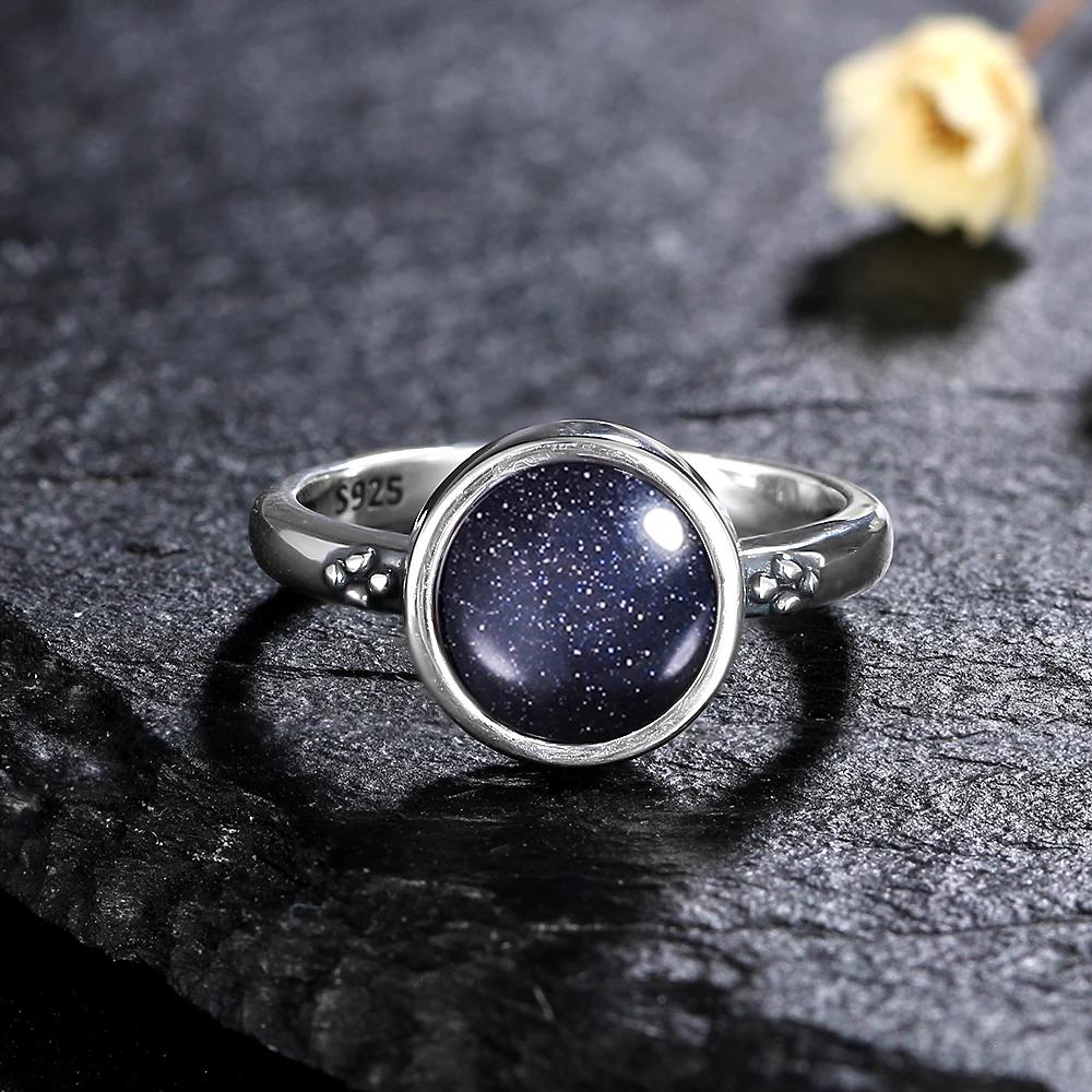 S Silver Vintage Ring Oval 8MM Natural Labradorite Moonstone Turquoise Ring for Women Gift Luxury
