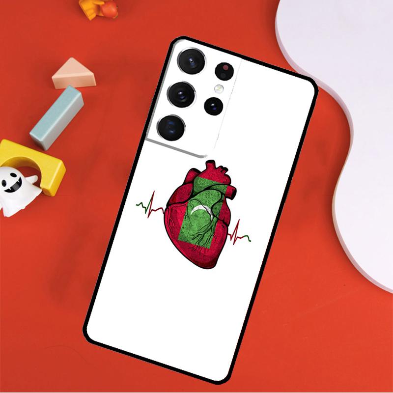 Maldives Flag Phone Case For Samsung Galaxy S25 Ultra S9 S10 S20 S21 FE S22 S23 S24 Plus S24 Ultra Cover