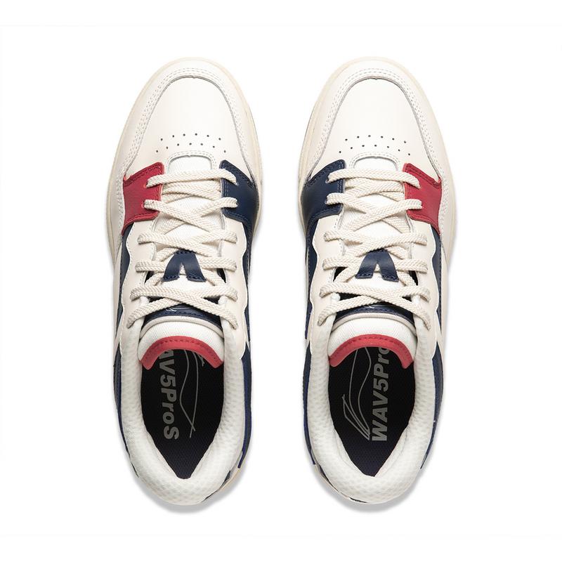 New LiNing Anti Slip Wear Resistant Low Top Skateboard Shoes Men's White Blue AEPU049-9