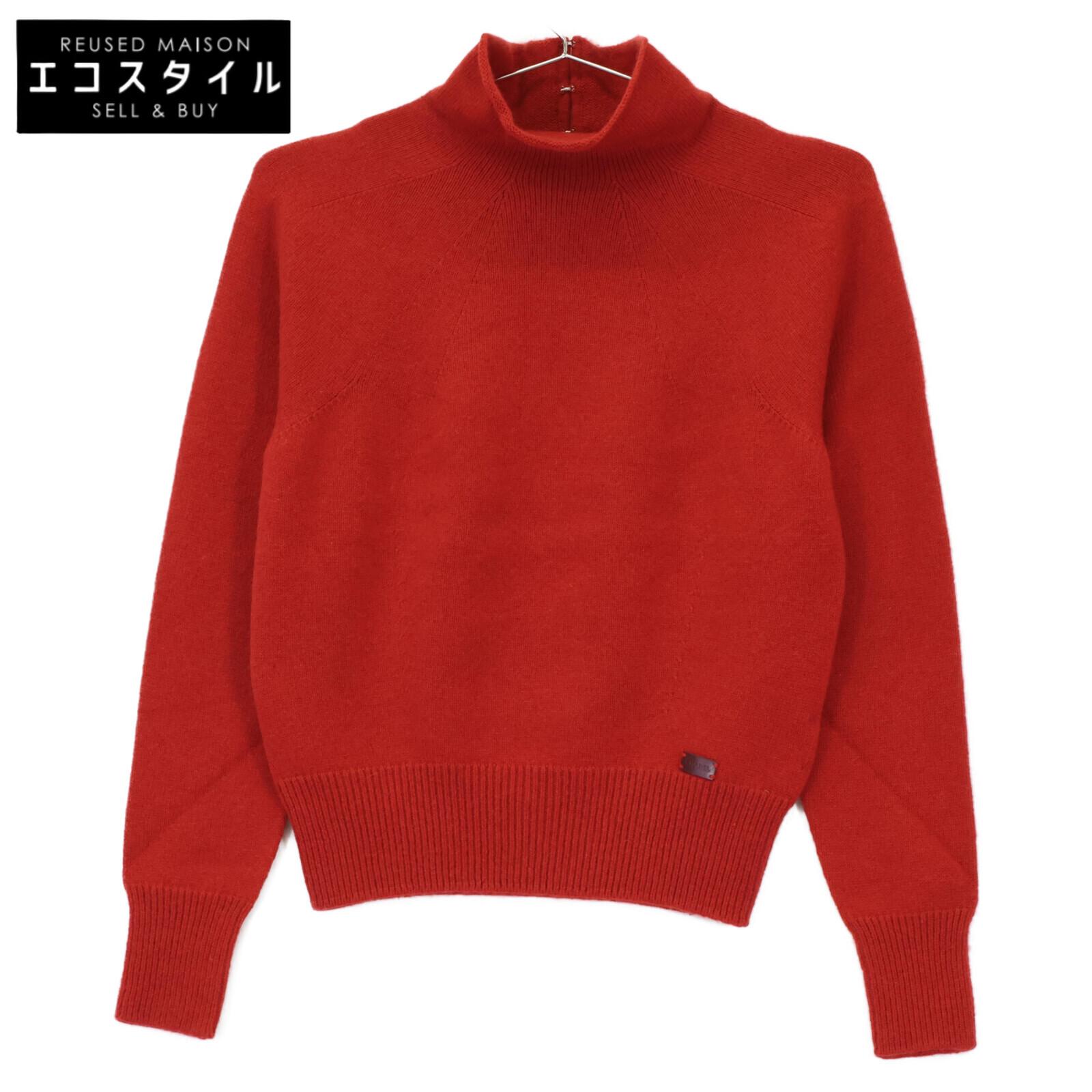 

CHANEL Red 00A P16084V00791 cashmere high neck knit tops 38 RedUsed