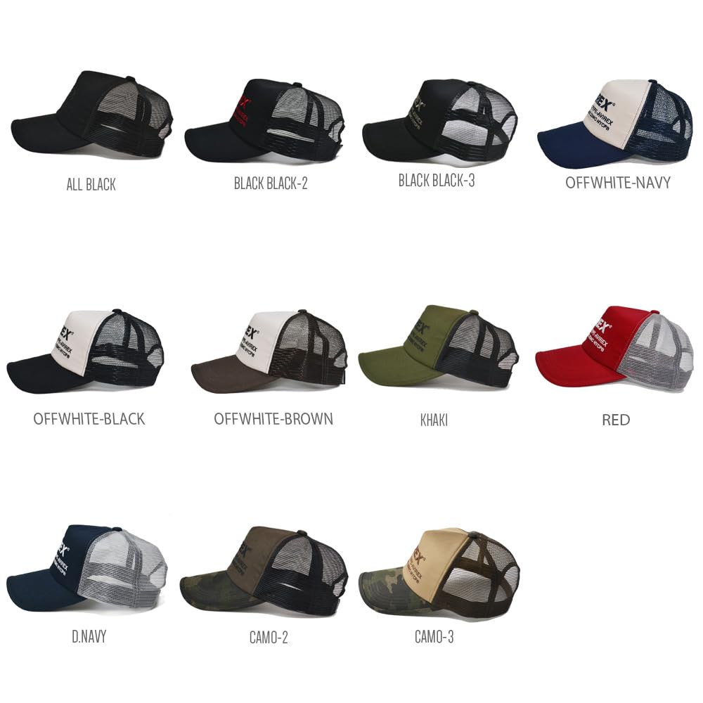 Avirex Numbering Embroidered Mesh Cap 7300 (Off-White Navy)