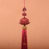 "Sandalwood Double Lotus Rearview Mirror Pendant - High-End Car Interior Accessory"
