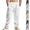 Men's Loose Casual Linen Hip Hop Beach Sports Wide Leg Trousers Mens