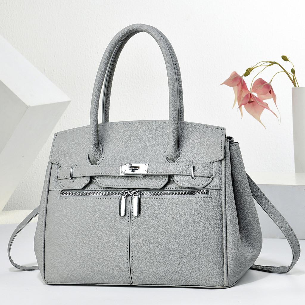 Crossborder Style Pu Large Capacity Shoulder Bag With Double Zipper For Daily Use