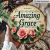 2D Flach, 1 Stück Rundes Aluminium-Hängeschild, „Amazing Grace“ Notenblatt & Rosa Rosen Design, Vintage Christliches Hymnen Metallschild, Perfekt für