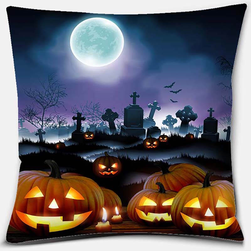 

Хэллоуин тыква фонарь розыгрыш серии узор наволочка квадратная наволочка украшение для дома и офиса наволочка 40X40CM
